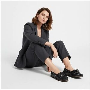 COACH Rexy Roccasin‎ Glitter Pearl Leather Shearling Western Moccasin Loafers 8
